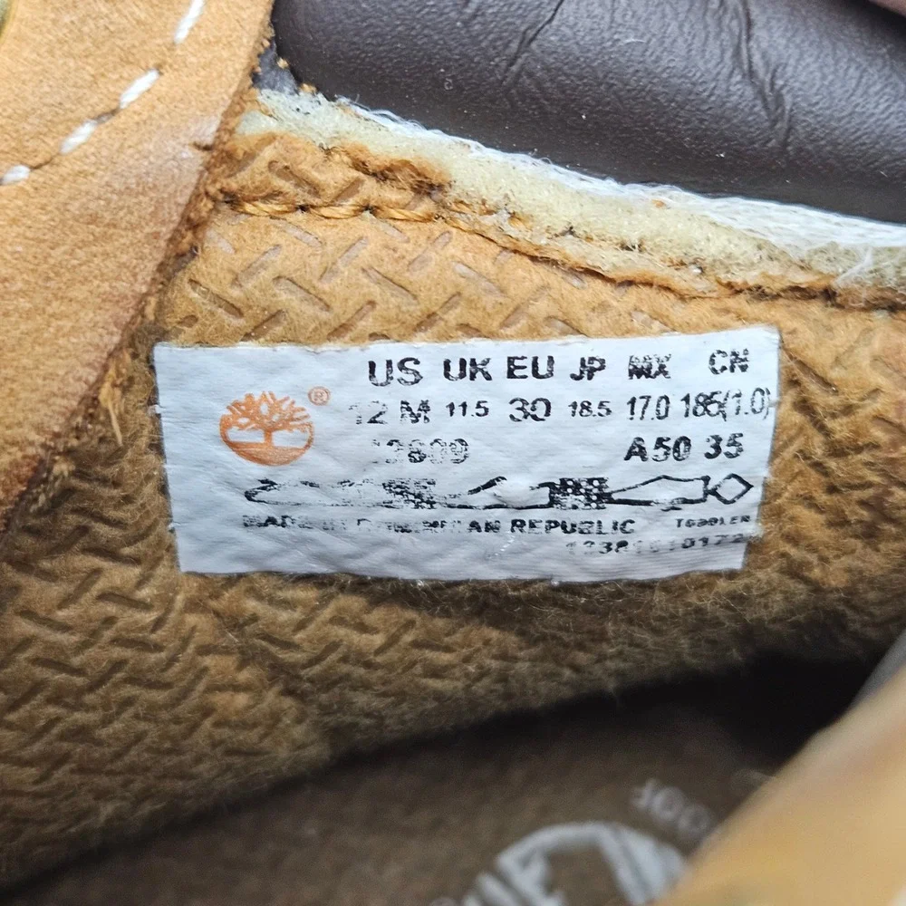 Timberland 12809 Toddler 12M Wheat Nubuck Leather 6 Inch Premium Waterproof Boot